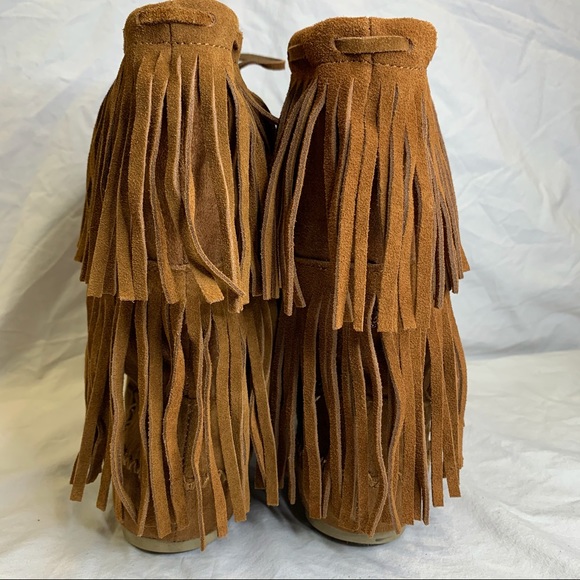 Genuine Leather fringed boots, EUC, woman’s 8 - Picture 4 of 8